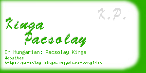 kinga pacsolay business card